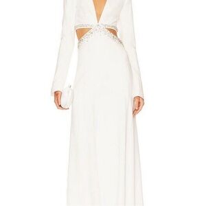 A.L.C Chic White Long Sleeve Dress with Cut-Out Details